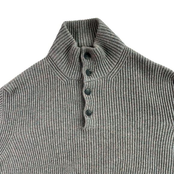 1-27 ERMENEGILDO ZENGA Men's Sweater Henley Gray 100% Cashmere XXL/56 - Picture 3 of 15